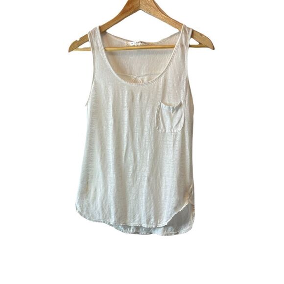 MAX STUDIO 100% Linen White Lightweight Scoop Neck Front Pocket Casual Tank S - Picture 1 of 8